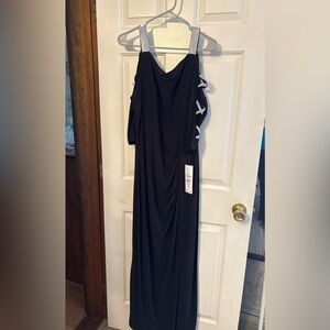 Chic Black Dress with Embellished Straps